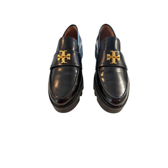 TORY BURCH EVERLY LEATHER LUG SOLE BLACK LOAFER, SIZE 8.5, NEW, W/O TAGS - Picture 2 of 7